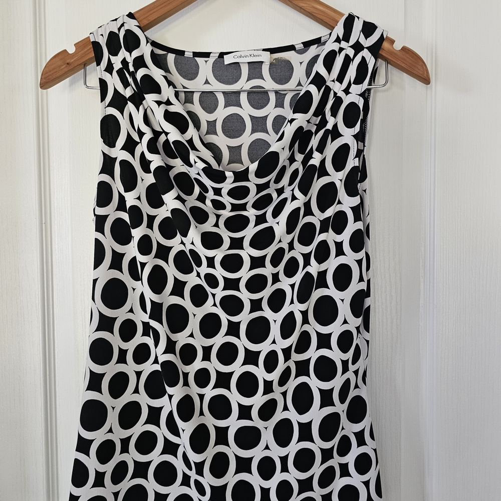 Calvin Klein Monochrome Circle Print Blouse